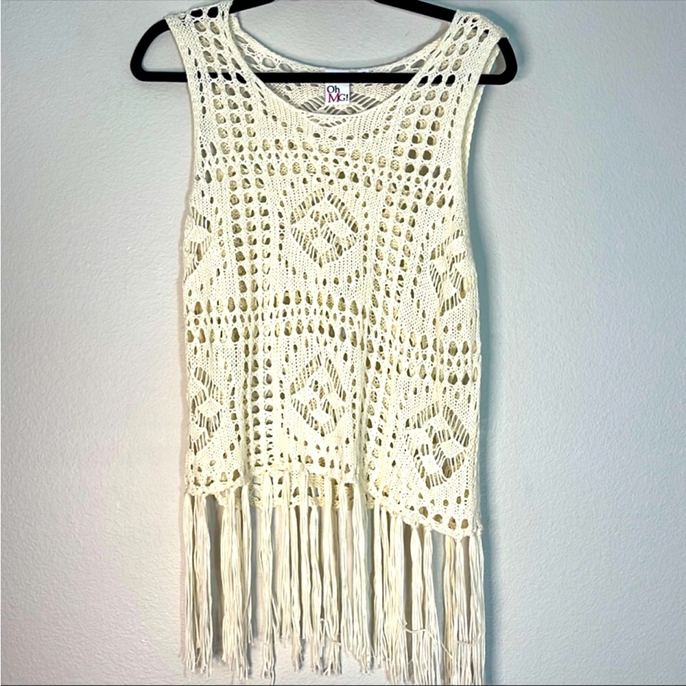 OhMG crochet tank top with fringe